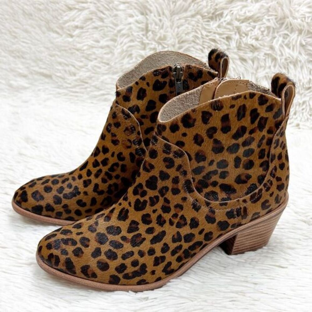 UGG Kingsburg Leopard Ankle Boot Bootie Block Heel‎ Size 6